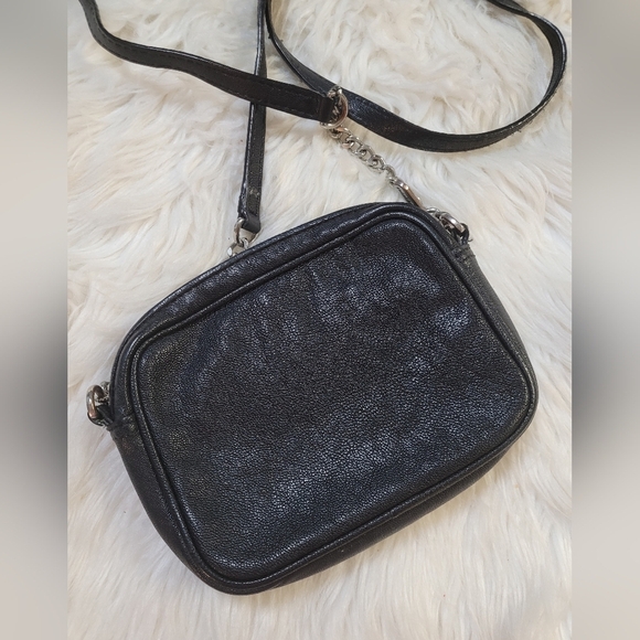 Michael kors Authentic Gently worn black leather  crossbody with silver accents. - Picture 3 of 9